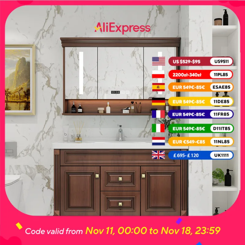 

Floor Standing Bathroom Cabinet Wooden Modern Mirror Storage Bathroom Cabinet Tall Space Saver Bad Schrank Home Furniture