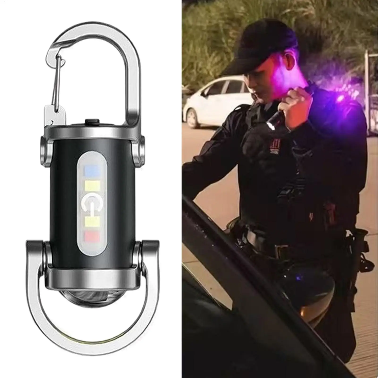 Leistungsstarke LED-Schlüsselanhänger-Lampe, LED-Schlüsselanhänger-Licht, USB-Aufladung, kleine Camping-Taschenlampe, wasserdichte Mini-Taschenlampe für Outdoor-Wandern