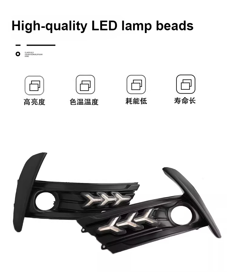 For Toyota Corolla 2017-2018 Car Led Daytime Running Light Front Fog Lamp Yellow Dynamic Turn Signal DRL 12V Daylight Night Blue detail image 7
