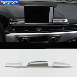 Car Styling Center Console Navigation Panel Decorative Strip Stainless Steel Sticker For Audi A4 B9 2017-21 Interior Accessories