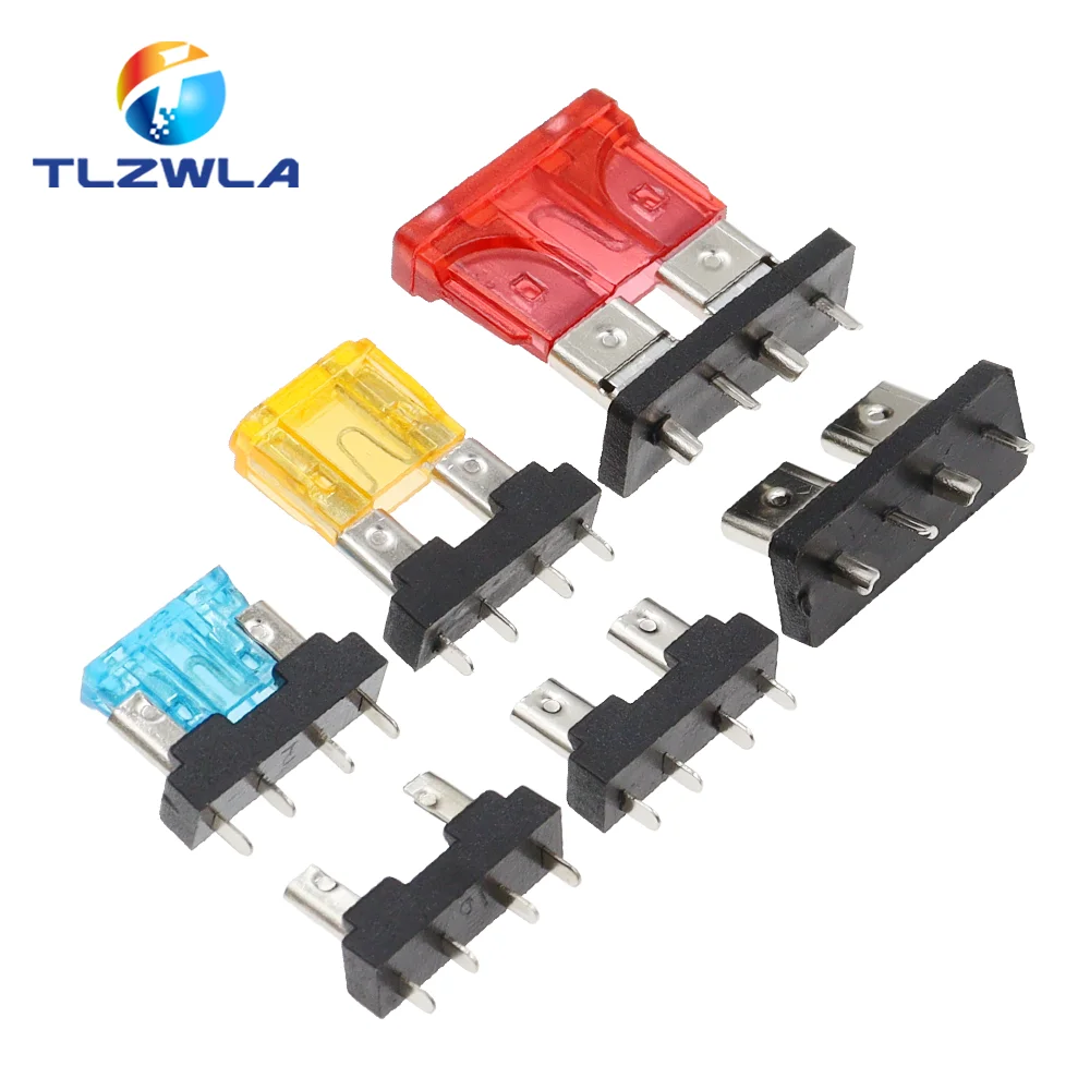 10PCS Car Fuse Holder PCB Board Standard Mini Micro Small Blade Auto Automotive Boat 32V For PCB Board Safety Clip Insertion Typ