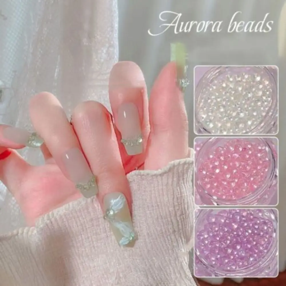 Nieuwe Glazen Nail Art Aurora Bubble Kralen Gemengde 3D 3D Nail Art Decoratie Nail Charms Nail Art Bubble Bead