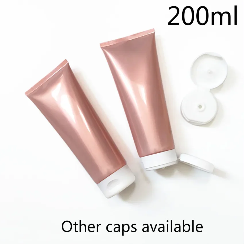 

200g Empty Pink Plastic Squeeze Bottle Cosmetic Lotion Cream Shampoo Container Refillable Soft Tube 7oz 200ml