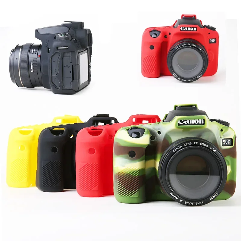 

For Canon EOS 60D 77D 80D 90D new rubber silicone Armor Skin case body cover protector frame DSLR camera bag