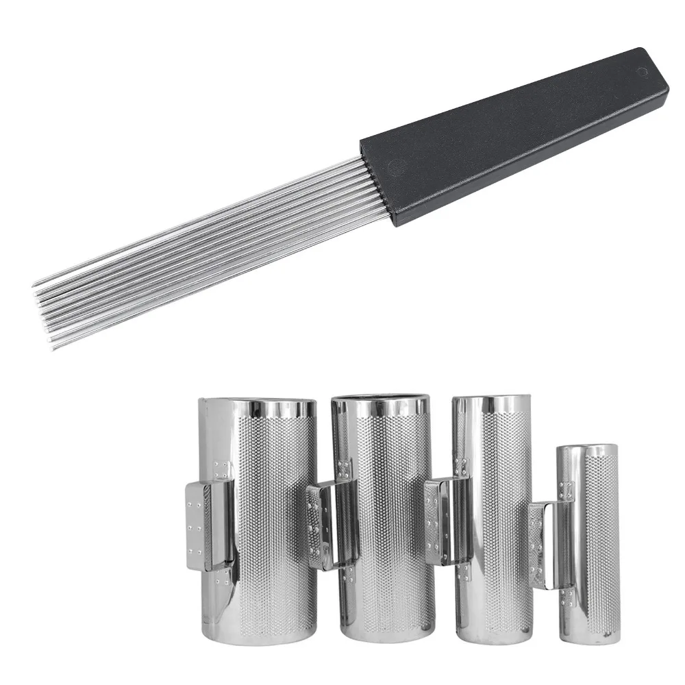 2PCS Professional Black Scraper Brush Plastic, Stainless Steel Professional Scraper Percussion Accessories For Percussion