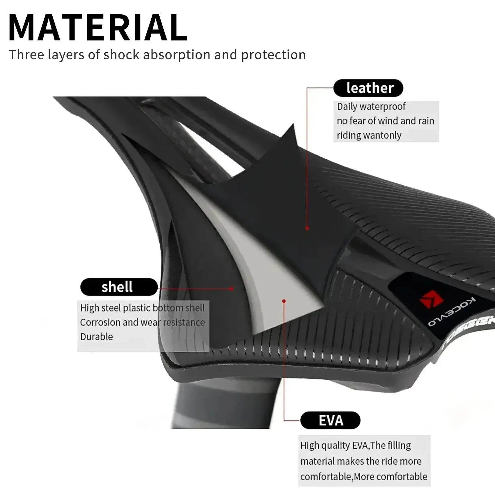 KOCEVLO Dimension 245mm*139mm Carbon Saddle Ultralight 120g Breathable Comfortable Seat Cushion Bike Racing Saddle Carbon Rails
