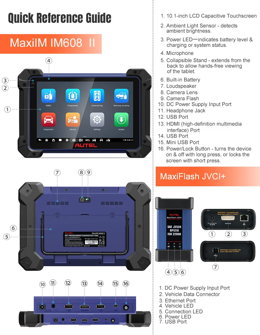 Autel Program Scanner IM608 II IM608S II Key FOB Programming Tool Komplettset Diagnosescanner, obere IMMO-Funktion, ECU-Codierung – Detail 30