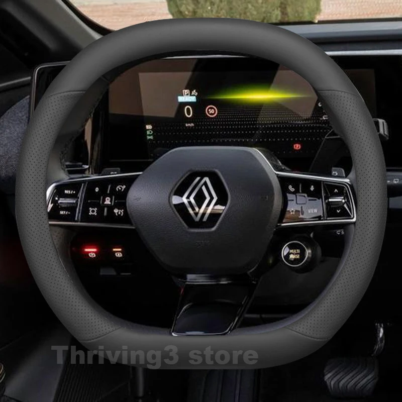 

Leather Car Steering Wheel Cover For Renault Austral e-tech Hybrid 2022-2026 Auto Steering Wheel Renault Austral Accessories