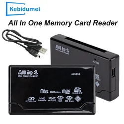 Lector de tarjetas de memoria todo en uno, USB 2,0, 480Mbps, externo, SD, SDHC, Mini, Micro M2, MMC, XD, CF, para cámara Digital MP3