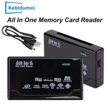 Lector de tarjetas de memoria todo en uno USB 2,0 480Mbps lector de tarjetas externo SD SDHC Mini Micro M2 MMC XD CF lector para cámara Digital MP3