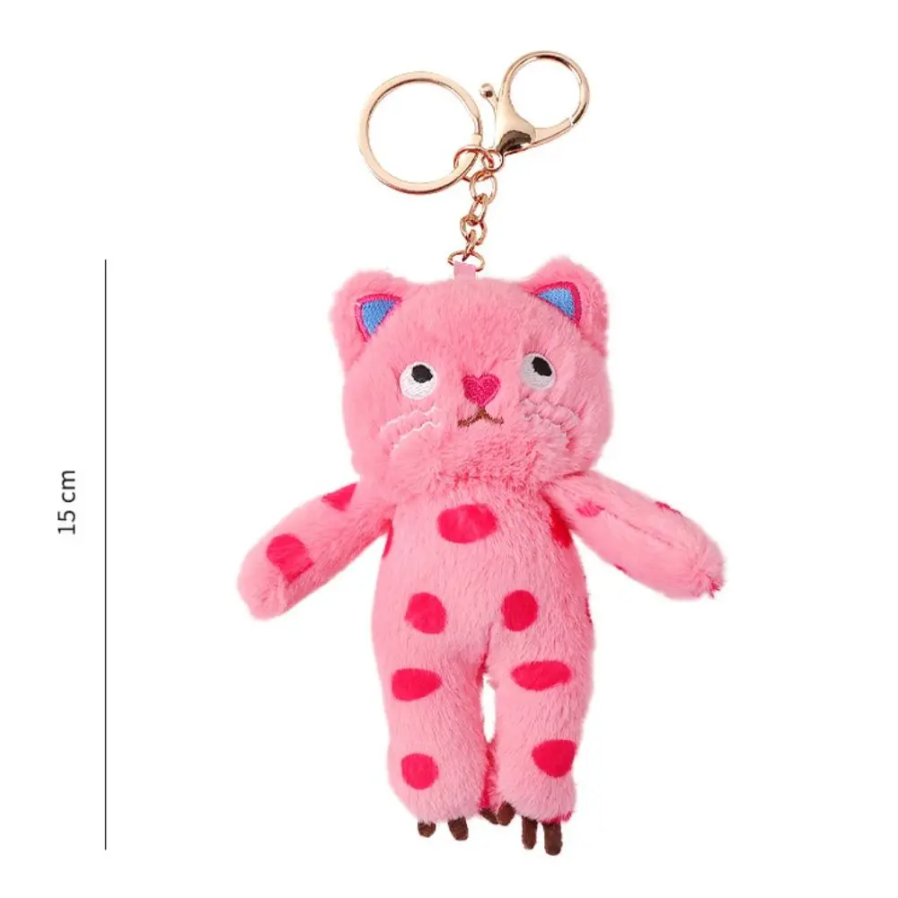 Black Cat Dotted Cat Doll Pendent Dotted Cat Lovely Stuffed Animal Keychain Bag Charm Soft Cat Plush Doll Keychain Kids