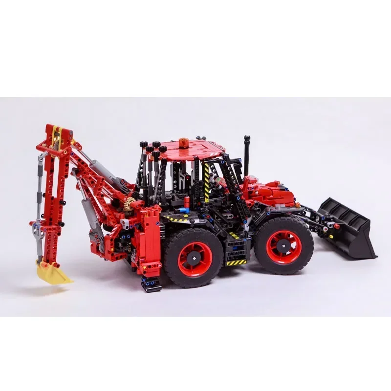 MOC-150141 Backhoe Loader Rough Terrain Crane C Type Assembly Cityexcavator Building Block Model2379 Parts Kids Birthday Toygift