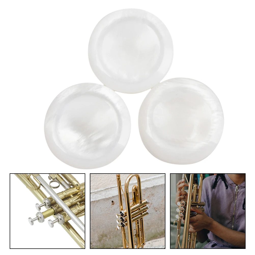 

15 Pcs Trumpet Accessories White Shell Buttons Valve Finger Parts Complete Set trumpet parts finger valve replacements musical