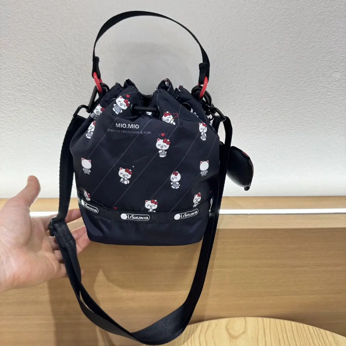 귀여운 활 고양이 만화 Hellokitty 여성용 가방 크로스 바디 백 통근 배낭 캐주얼 원 숄더 핸드백