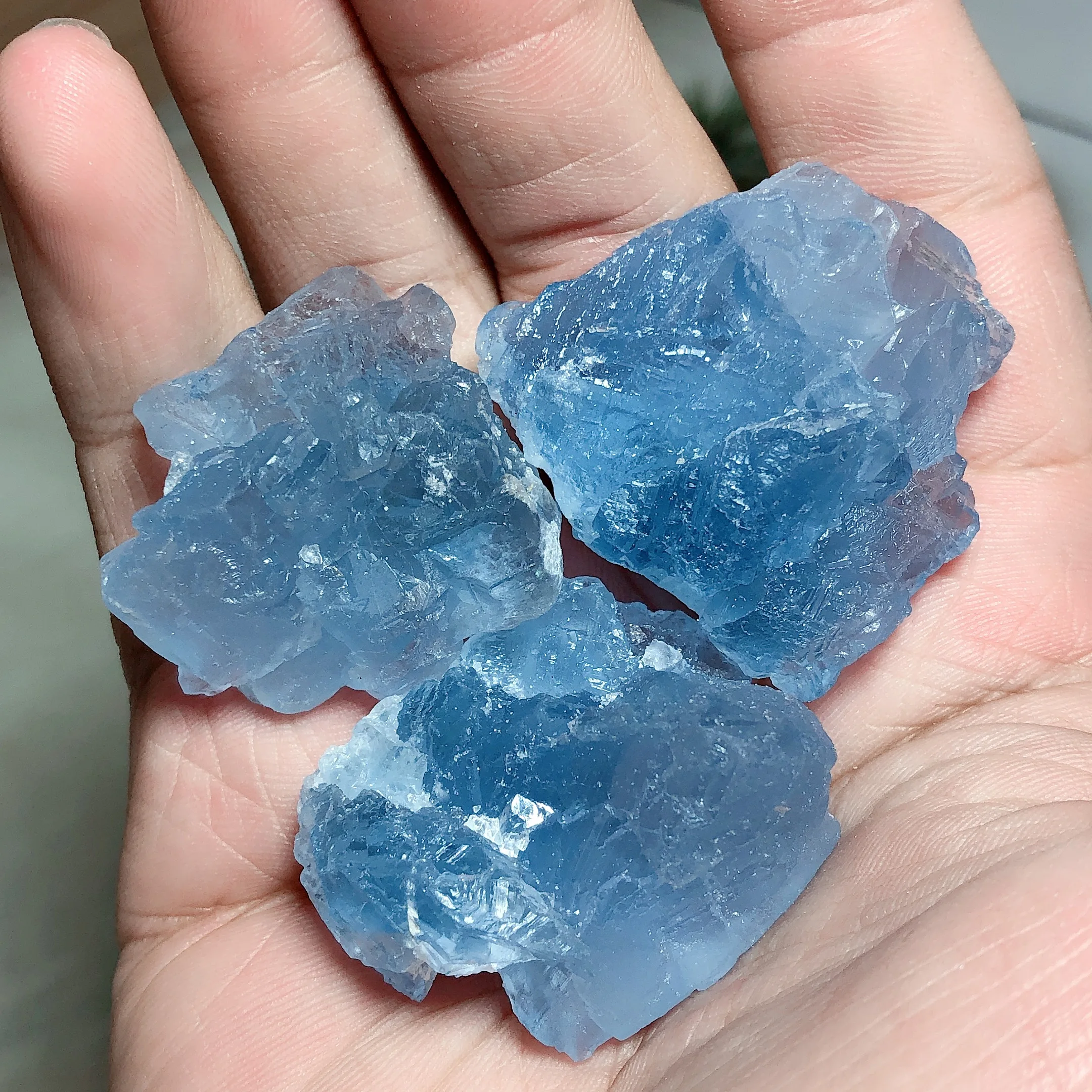 High Quality Gemstones Natural Quartz Blue Fluorite Raw Crystals Mediation Mineral Specimen Home Decorations Gift Room Decor