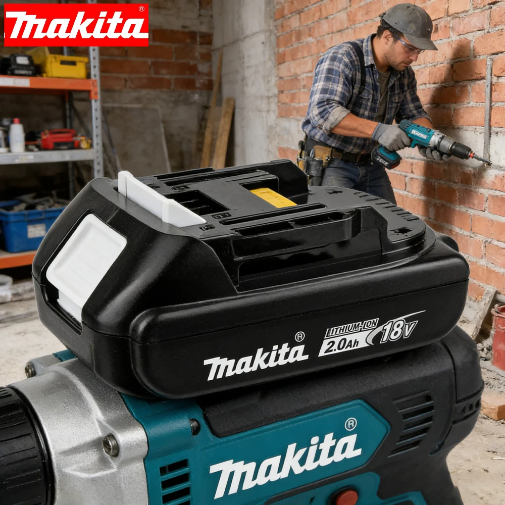 

️1-Pack Original Makita 18V 2.0Ah Lithium-Ion Battery BL1820B - Fast Charge 45min LED Indicator for makita 18v Electric too