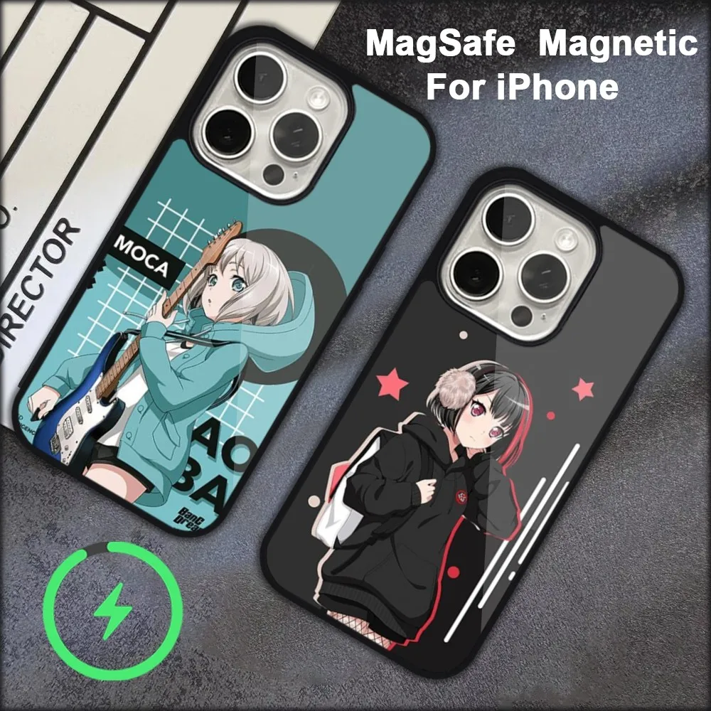 BanG Dream anime Phone Case For iPhone 15 14 13 12 11 Pro Max Plus Magsafe Black Soft Cover