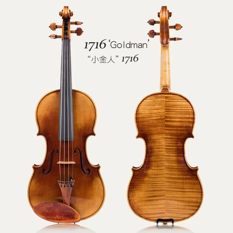 

Stradivari 1716 Gold Man Violino Customized Handmade 2024 Violin Professional Level European Spruce Wood Musical Instrument
