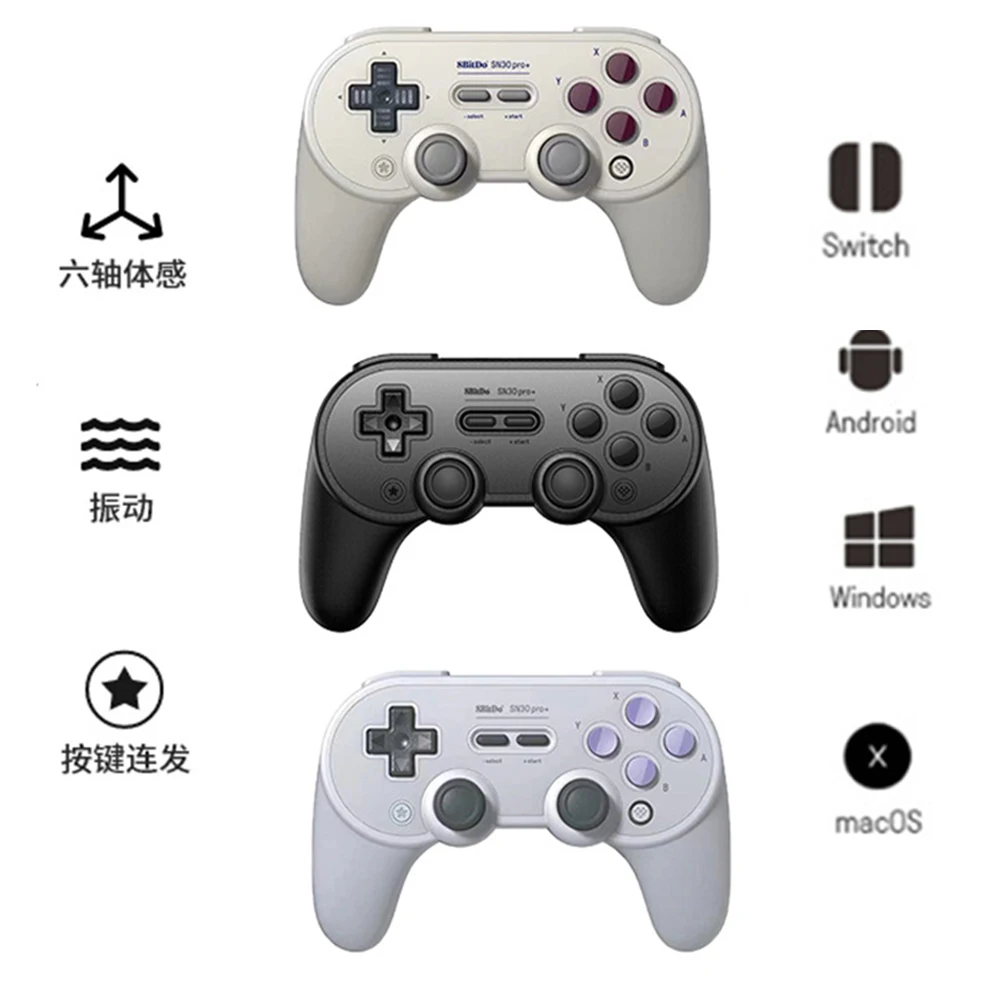 Imagem -02 - Controlador sem Fio 8bitdo-sn30 Pro Mais Joystick Bluetooth Controle Remoto para Windows Android Macos Nintendo Switch