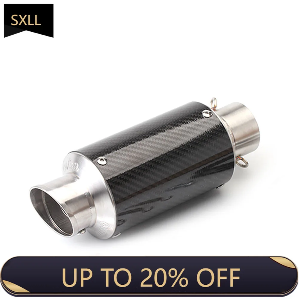 

SXLL Universal Motorcycle Exhaust, Carbon Fiber 51mm Exhaust with DB Killer for RC390 Ninja250 300SR Msx125 Mt07