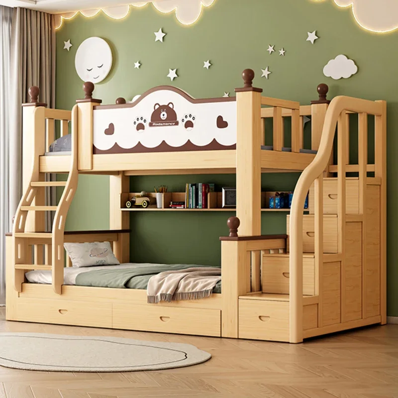 Litera de 120x200cm, Bases tamaño King Queen Twin, Loft de lujo, Cama para niños, Cama de día con almacenamiento, Cama Casal para adultos, muebles de dormitorio