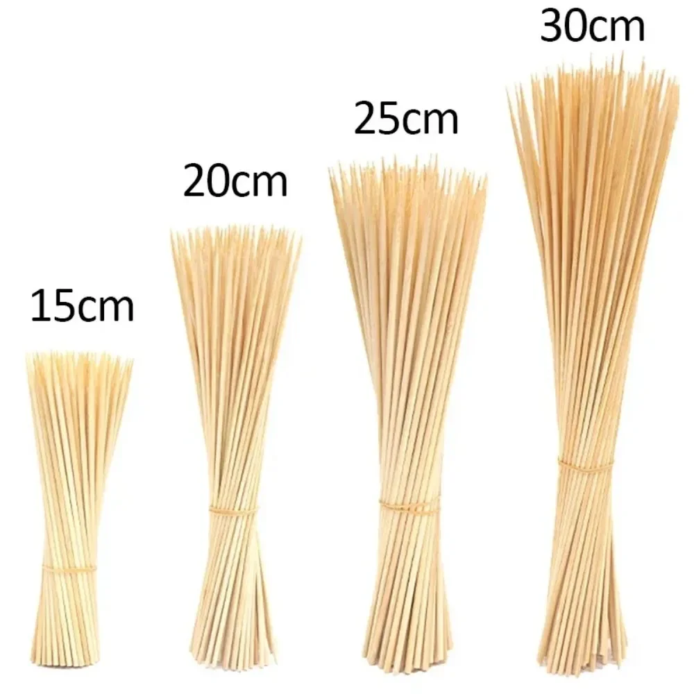 90PCS Natural Bamboo Sticks Disposable Food Grade Bamboo Skewer  15/20/25/30cm Fruit Barbecue Camping Party Tools Kitchen Supply