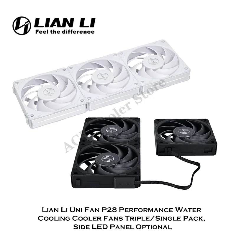 Lian Li P28 Uni Fan Performance Waterkoeling Koelventilatoren Drievoudig/enkel pakket, LED-paneel aan de zijkant Optioneel