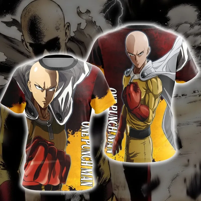 2026 New Japanese Anime One-Punch Man Saitama Themed Jersey, 3D Double-Sided Print, Breathable Fabric, Unisex Anime T-Shirt