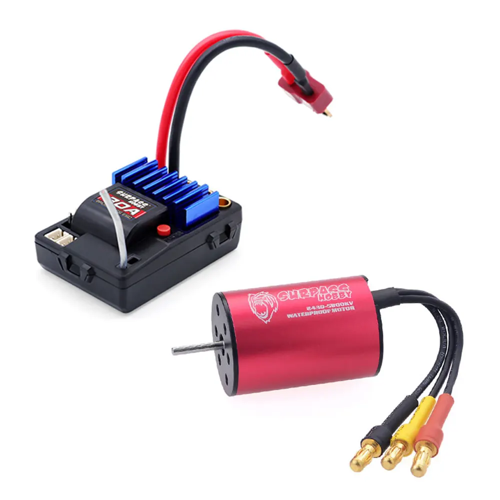 RC 2.4G CH2 Transmitter /w Receiver + Waterproof 2430 2435 2440 2838 2845 Brushless Motor +2 in 1 Esc Comb Set for RC Car Boat