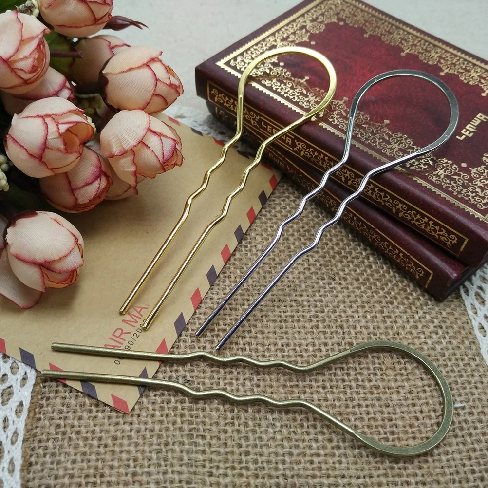 

10pcs Big Wave Hairpins Vintage U Shaped Hair Sticks Metal Clips for Women Girls Bobby Pins Chignon Jewelry Non Slip