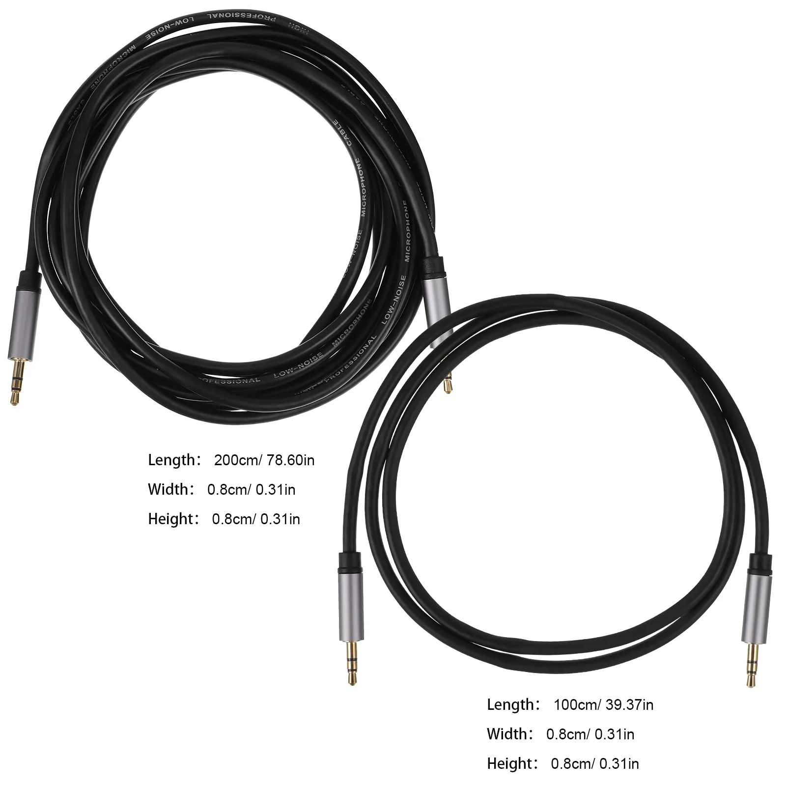 2Pcs 3.5mm Audio Cable High Quality Oxygen-Free Copper Auxiliary Cord Compatible Car Stereo Tablets Computers Stereo Speaker