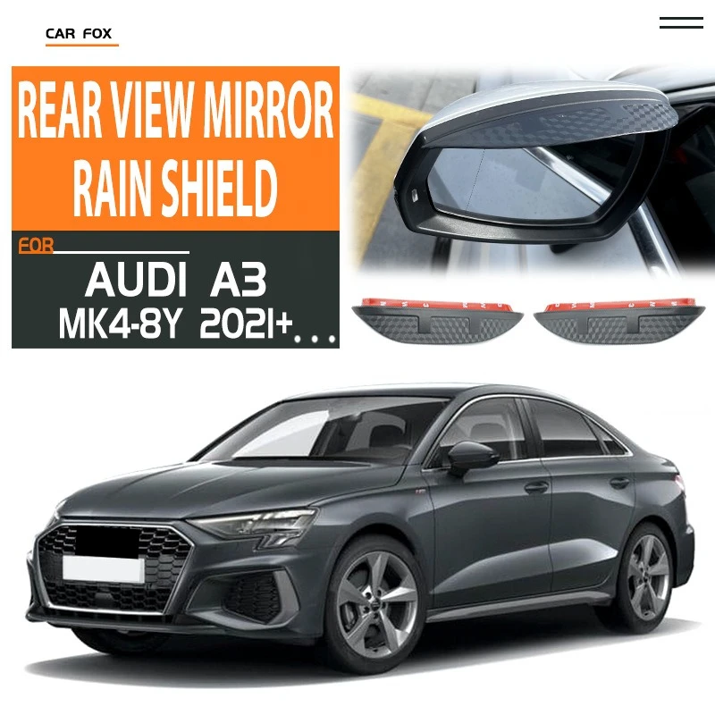 

For Audi A3 Rearview Mirror Rain Shield Window Visor Rain Guard Weathershield Sun Rain Guard Shades Ventvisor Strip