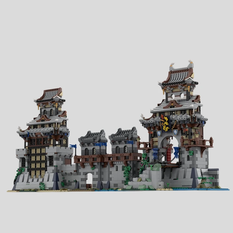 3631 MOC arquitectura medieval caballo guerrero modelo de castillo, juguete de bloques de construcción de ensamblaje DIY, regalo de cumpleaños para niños.