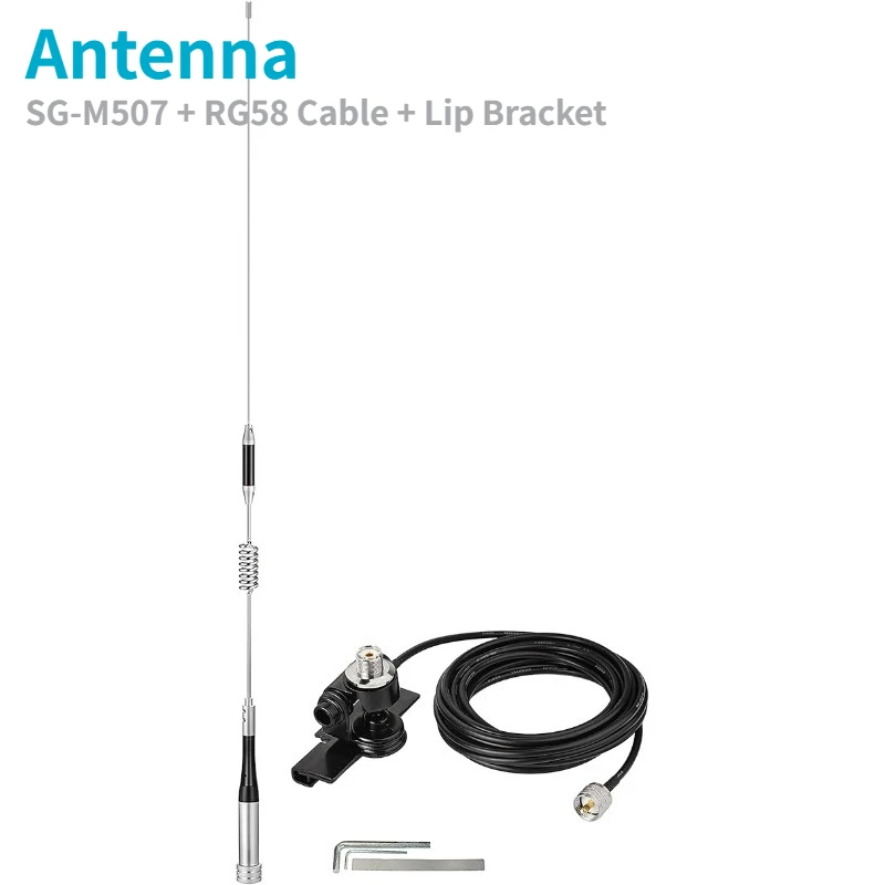 Mobile Ham Radio Antenna VHF UHF 144/430MHz Car Truck Amateur 2 Way Radio Antenna with Mount Fixed Bracket PL259 Male RG58 Cable