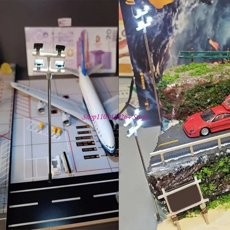 User Friendly Miniature Highway Light Model Designed for Quick Mount in HO Scale Environment Boosting Visual Appeal through