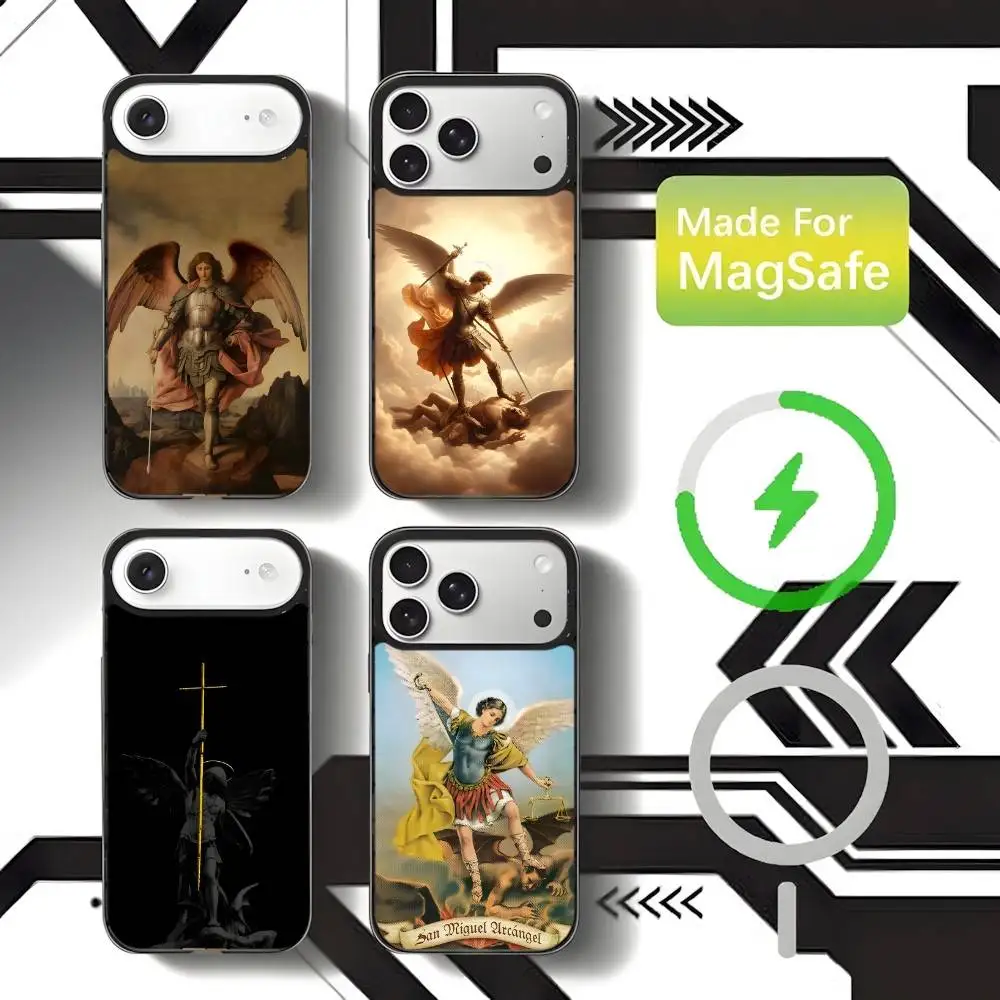 

Archangels Michael Phone Case For iPhone 17,16,15,14,13,12,11,Pro,Max,Plus,Mini,SE4,E Magnetic Magsafe Wireless Charging