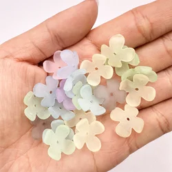 Fashion 15mm Receptacle Warm Color Frosted Beads DIY Jewelry Materials Accessories 4-petal Flower Bead Caps Bracelet Necklace