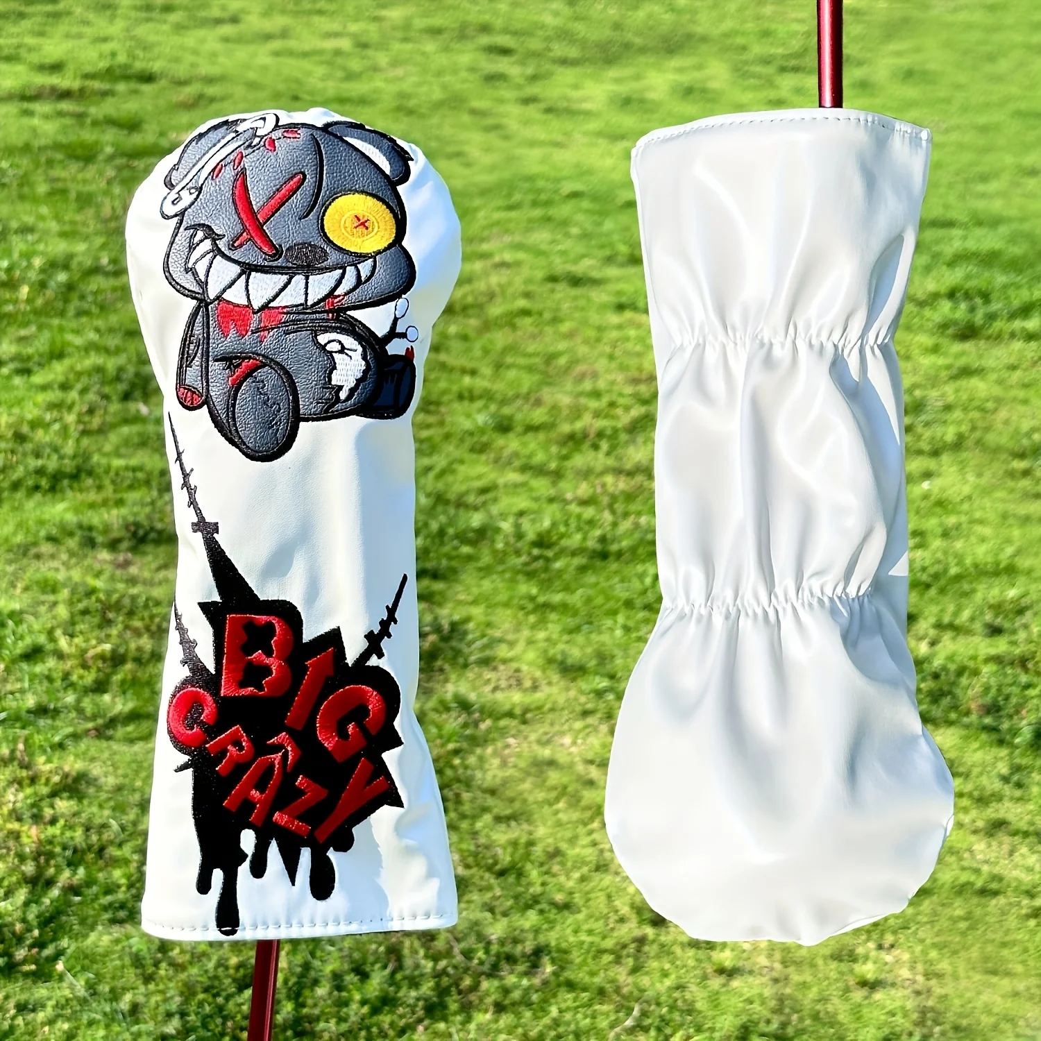 Golf Club Cover Protector Cover for 1pc/4pcs Driver Fairway Hybrid, Wood Club Cover Protective Cover  Bear Cartoon Embroidery image 3