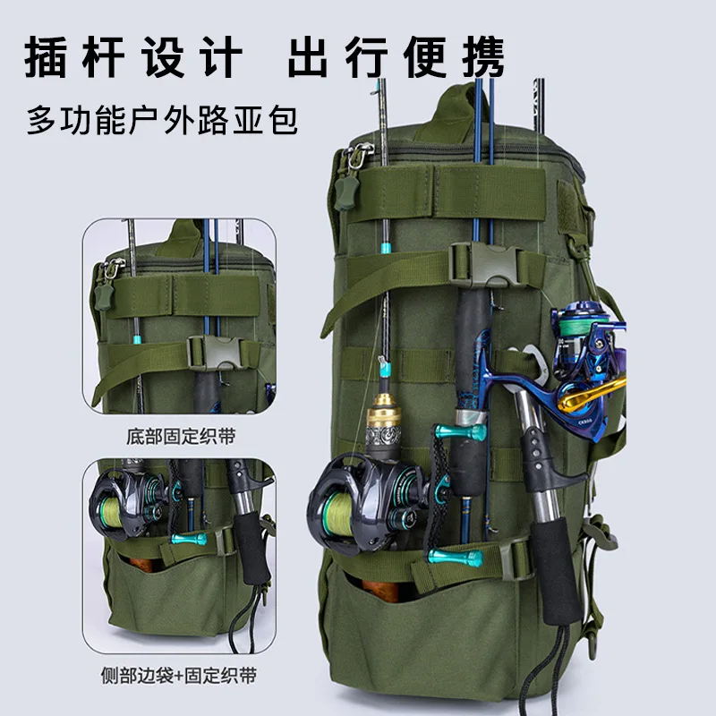 Equipment Storage Tool Kit Large Capacity Fishing Rod Bag Backpack Multifunctional Lure Bag Outdoor Camping Walking