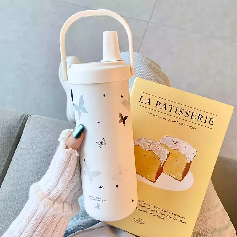 

Cute Stainless Steel Thermo Bottle Large Capacity Sports Double Drinking Insulated Cup Coffee Milk Tea Ice Cup Drinkware Thermal