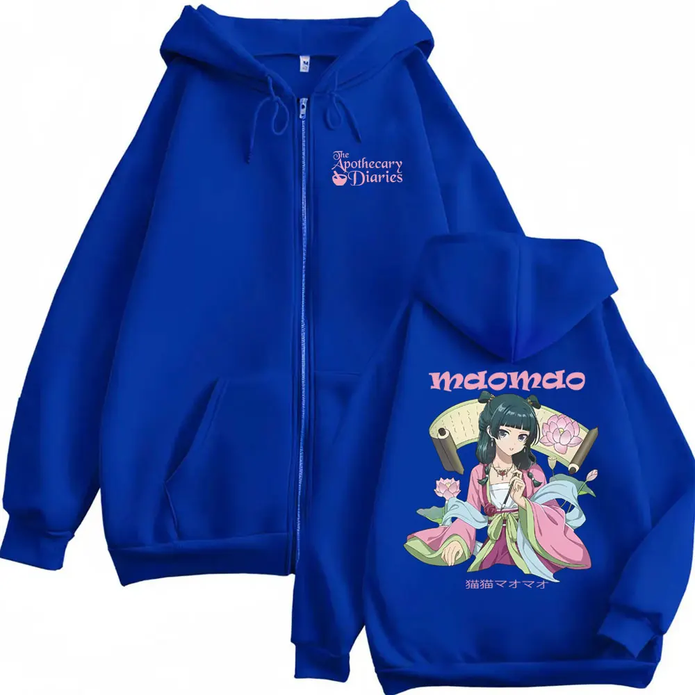 Anime The Apothecary Diaries Maomao Merch Zipper Hoodie Männer Frauen Übergroße Zip Up Jacke Männlich Vintage Casual Zip Up Sweatshirt – Detail 4