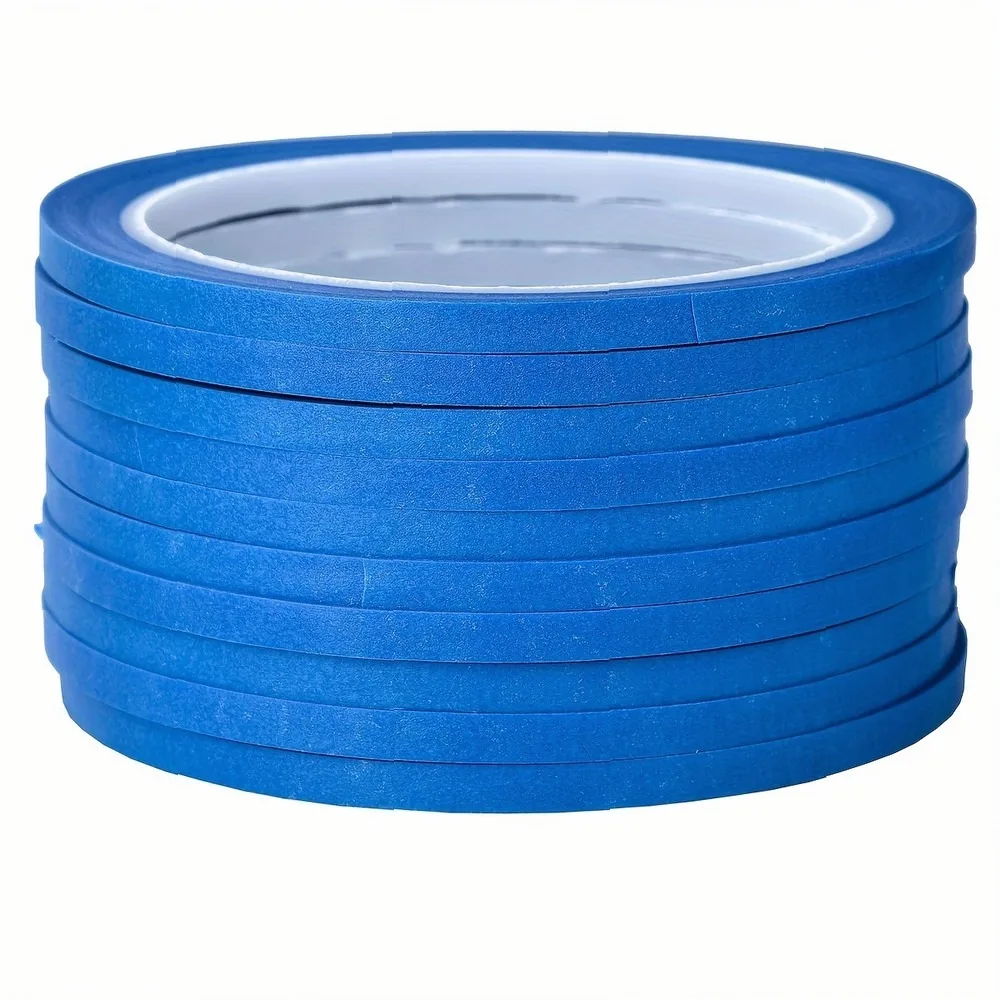 Blue Washi Tape 10 Rolls 5mm x 984.25in, Masking Paint Spray, Drawing, DIY Craft Decoration, Strong Adhesive Paper Art