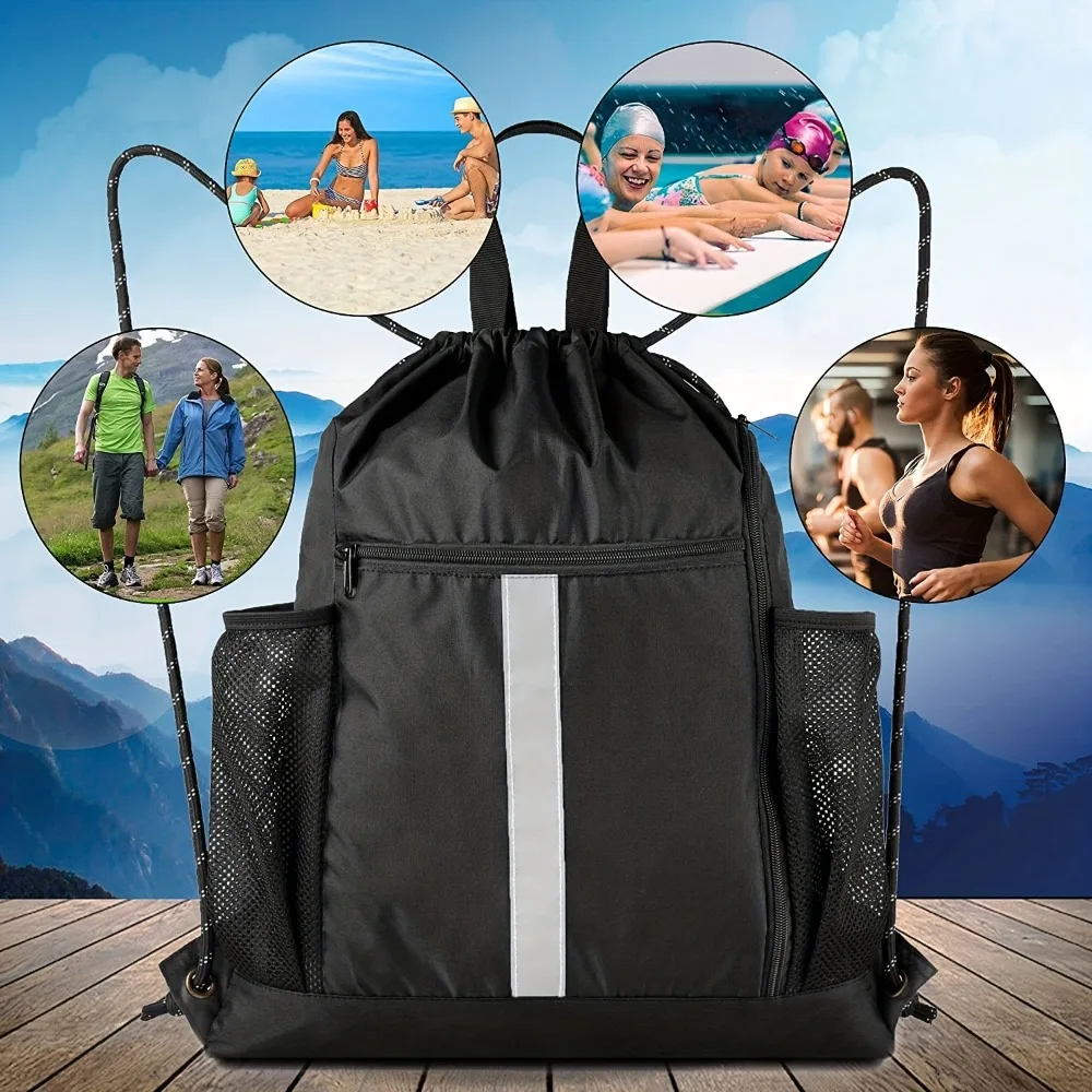 

Nylon Sport Gym Bag Ultralight Multifunctional Outdoor Foldable Backpack Adjustable Straps Large Capacity