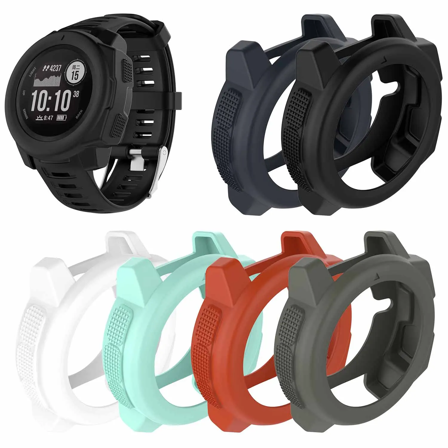 Soft Silicone Strap / TPU Case Cover for Garmin instinct 2 Tactical / Tide / Esports / Dual Power