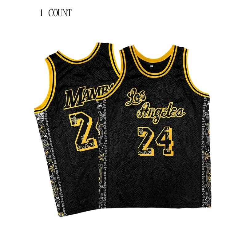 

Men's #24 Basketball Jersey, Loose Fit Letter & Number Embroidered Sleeveless Tank Top For Basketball, Sports, Running, Workout