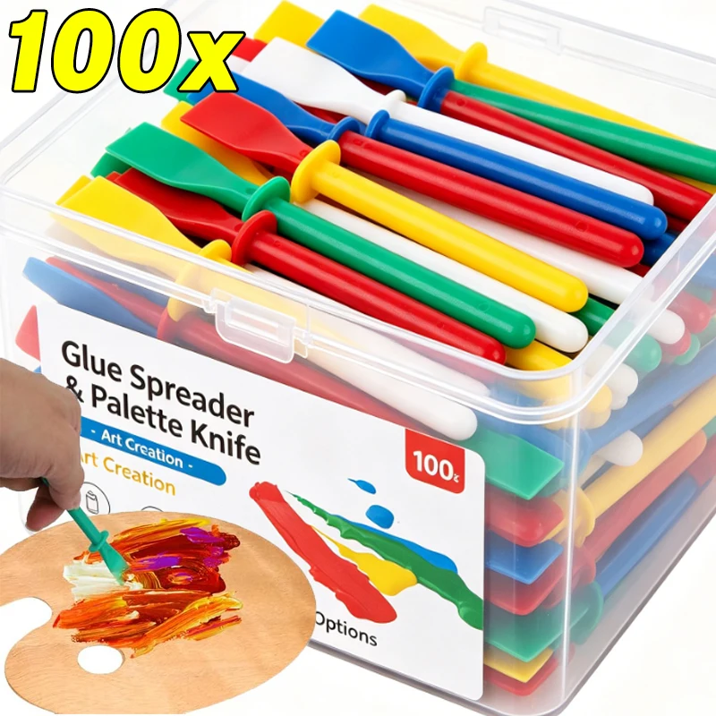 Colorful Glue Brushes Applicators Paint Paintings Stirring Scraper Handheld DIY Craft Leather Paper Bonding Tools Plastic Stick