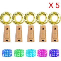 5 pezzi di luce per bottiglia di sughero alimentata a batteria 2m LED light bar light birthday party wine bottle stopper light bar (senza batteria)