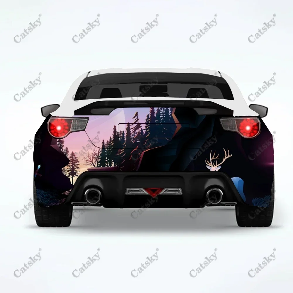 Merry Deer Snow Forest Car sticker rear car rear appearance modification package suitable for car truck sticker