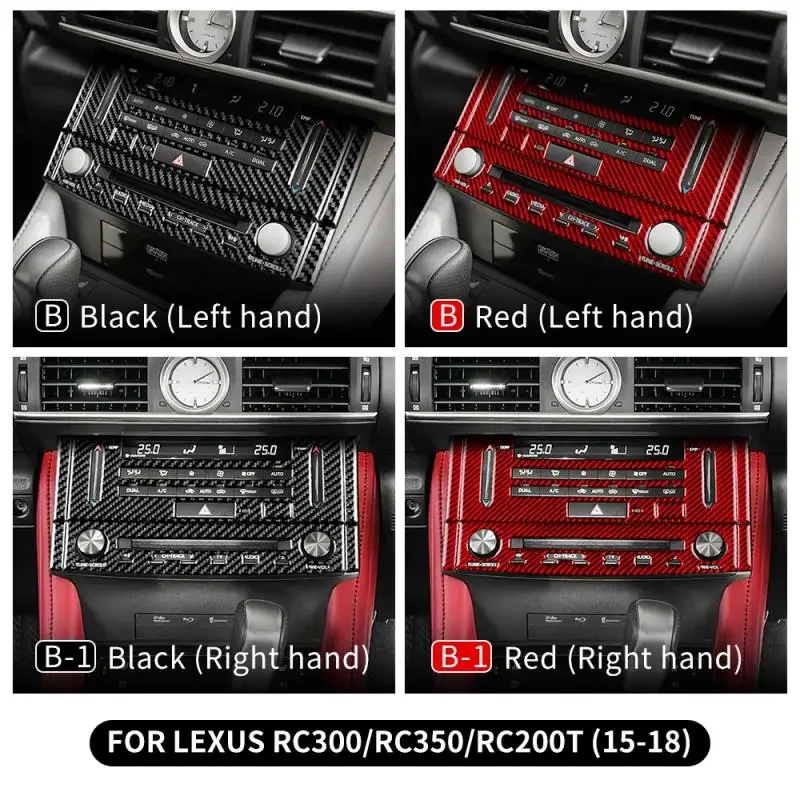 

Real Soft Carbon Fiber Interior Trim For Lexus RC300 RC350 RC200T 2015 2016 2017 2018 Audio Center Air Conditioning Sticker