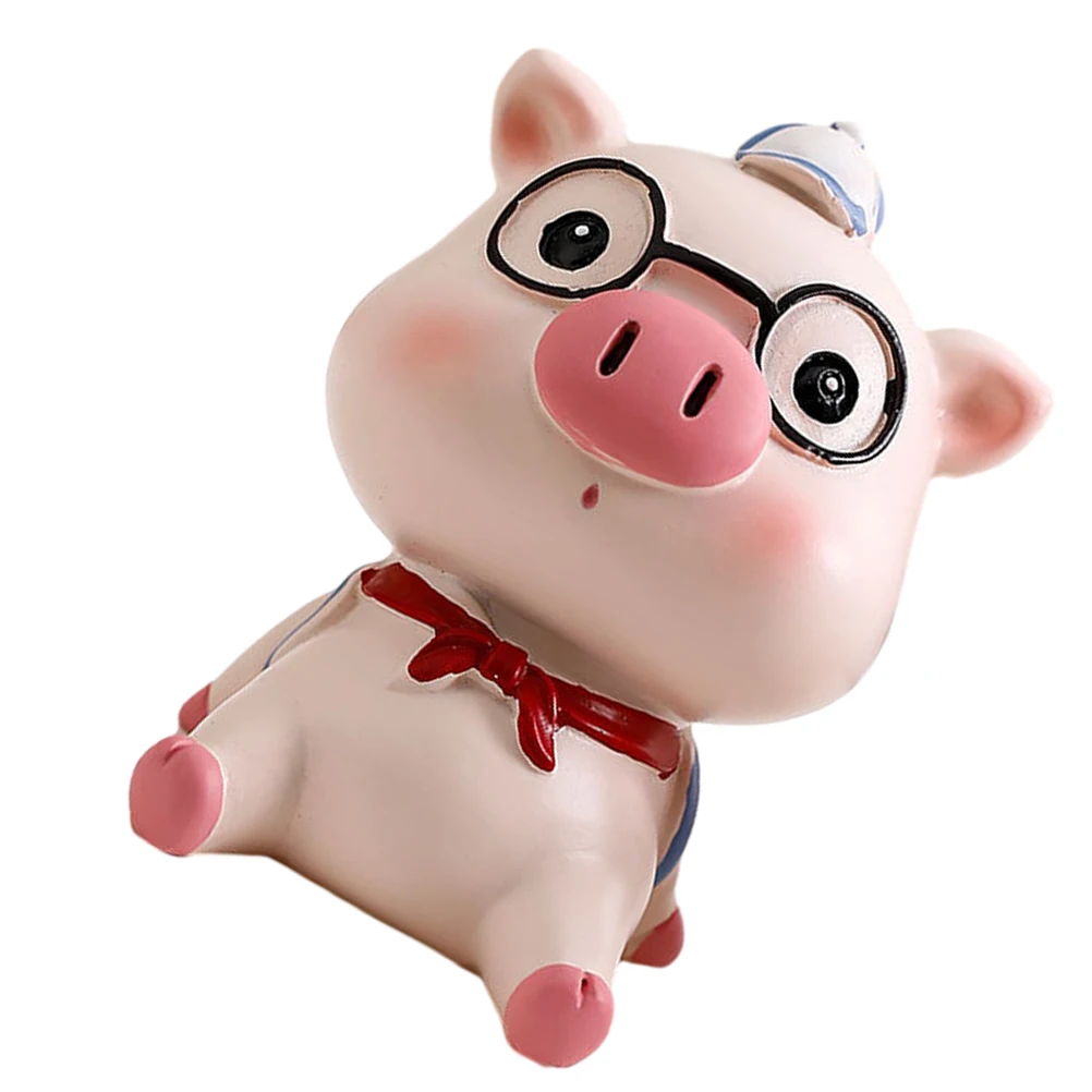 

Decoration Cute Pet Resin Ornaments Funny Animal Desktop Statue Mini Figure Pink Figurine Campus